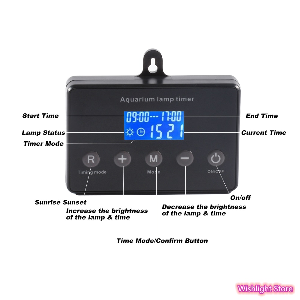 LED Aquarium Light Controller Sunrise Sunset Dimmer Modulator Fish Tank Timing Control Intelligent Lighting