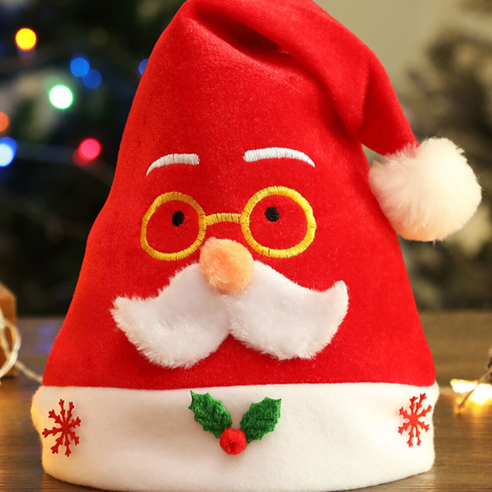 Adults Children Santa Hats, Novelty Funny Christmas Hat with Cartoon Headwear: Golden Green