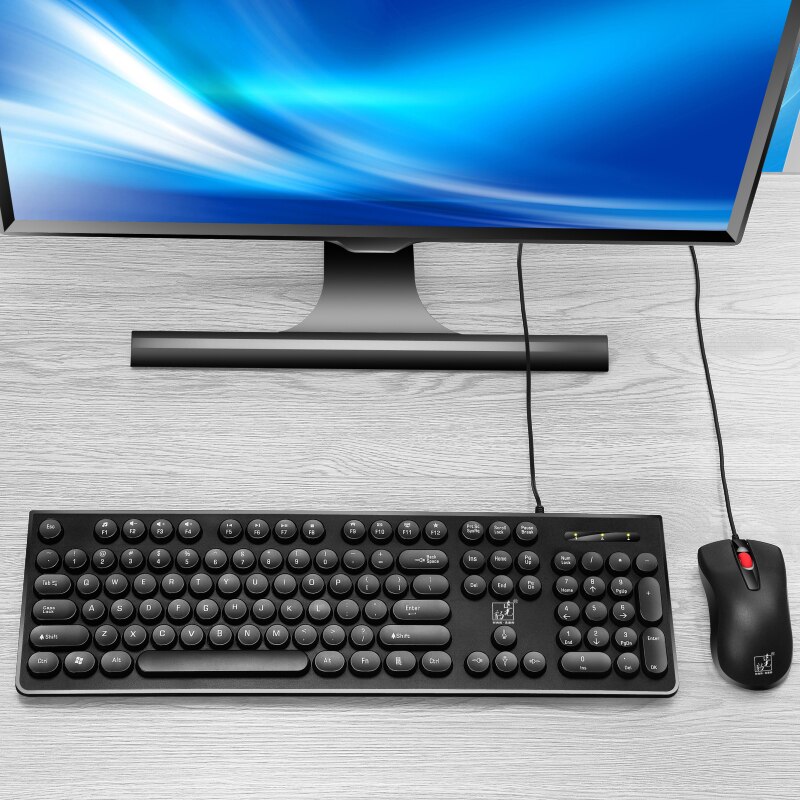 S500 wired keyboard wired mouse set 1600DPI mouse ergonomic gaming keyboard and mouse set for laptop desktop PC smart TVs etc