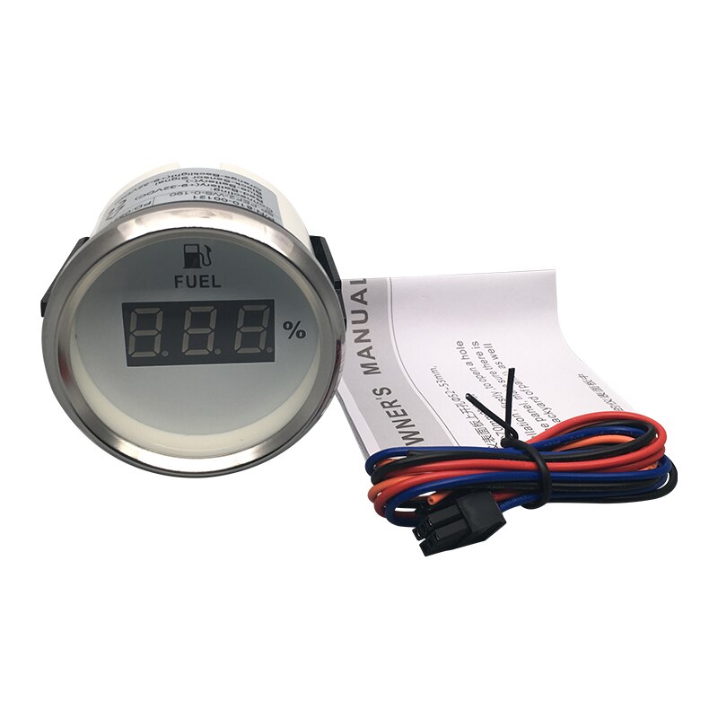 Universele 52Mm Digitale Brandstofmeter Meter 0 ~ 5V Signaal Waterdicht En Stofdicht Brandstof Meters Voor Auto boot 12V 24V