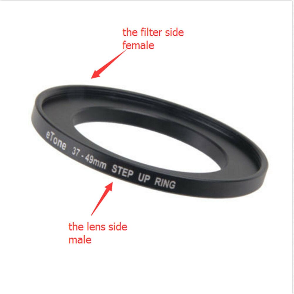 ETone 37-49mm adaptateur de lentille en métal bague filtrante 37mm lentille à 49mm accessoire