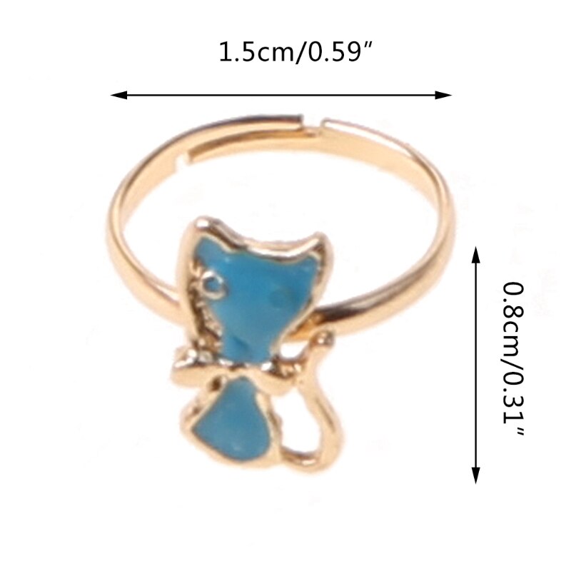 36 Pcs Legering Cartoon Ringen Met Vlinderdas Doos Kleurrijke Mooie Verstelbare Sieraden