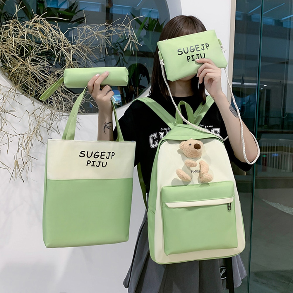 Vintage ▾ Borse per Studenti Regali Di Compleanno 4 pz/impostato Donne Scuola Zaini Adolescenti Ragazze Libro Borsa di Tela cartella Mochila 2020 Nuovo