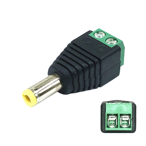 5pcs/lot DC Connector Plug DC USB Welding-Free DC Connector Monitoring Power Plug DC Connector to Terminal 5.5x2.1mm: Brown