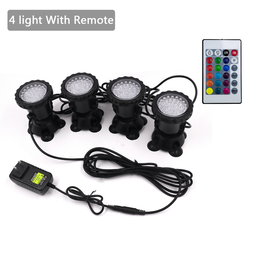 Luz LED subacuática RGB IP68, lámpara de acuario impermeable, 36LED, luz de punto de paisaje para piscina, tanque, fuentes, estanque de agua: changeable / 16-20 W