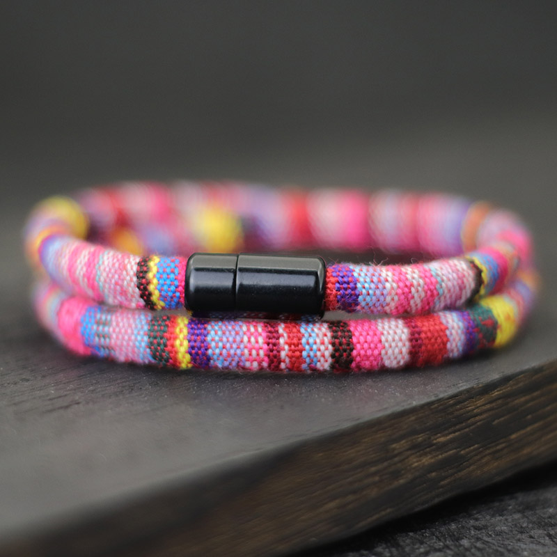 en hombres pulsera de cuerda Bohemia atraer pulsera magnética aventura supervivencia Braslet Pulseras Hilo Hombre Surf en la playa Brazalete: 21,5 cm / Chapado en oro antiguo