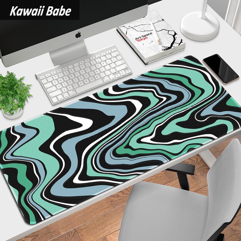 Abstract Fluid Pattern Laptop Mouse Mat Desk Pad Mouse Pad LARGE XLCreative Writing Desk Mat Deskpad Home Decor for Keyboard: E 300x800x2mm