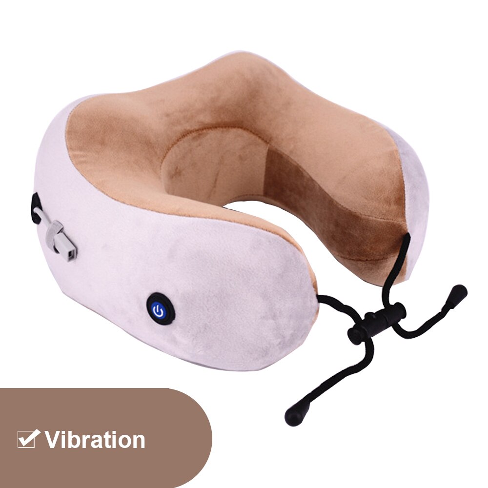 Elektrische Nek Massager Draagbare Massage Kussen Thuis Auto Schouder Relax Pijnbestrijding Fysiotherapie Verwarming Gezondheidszorg Tool: Coffee Vibration