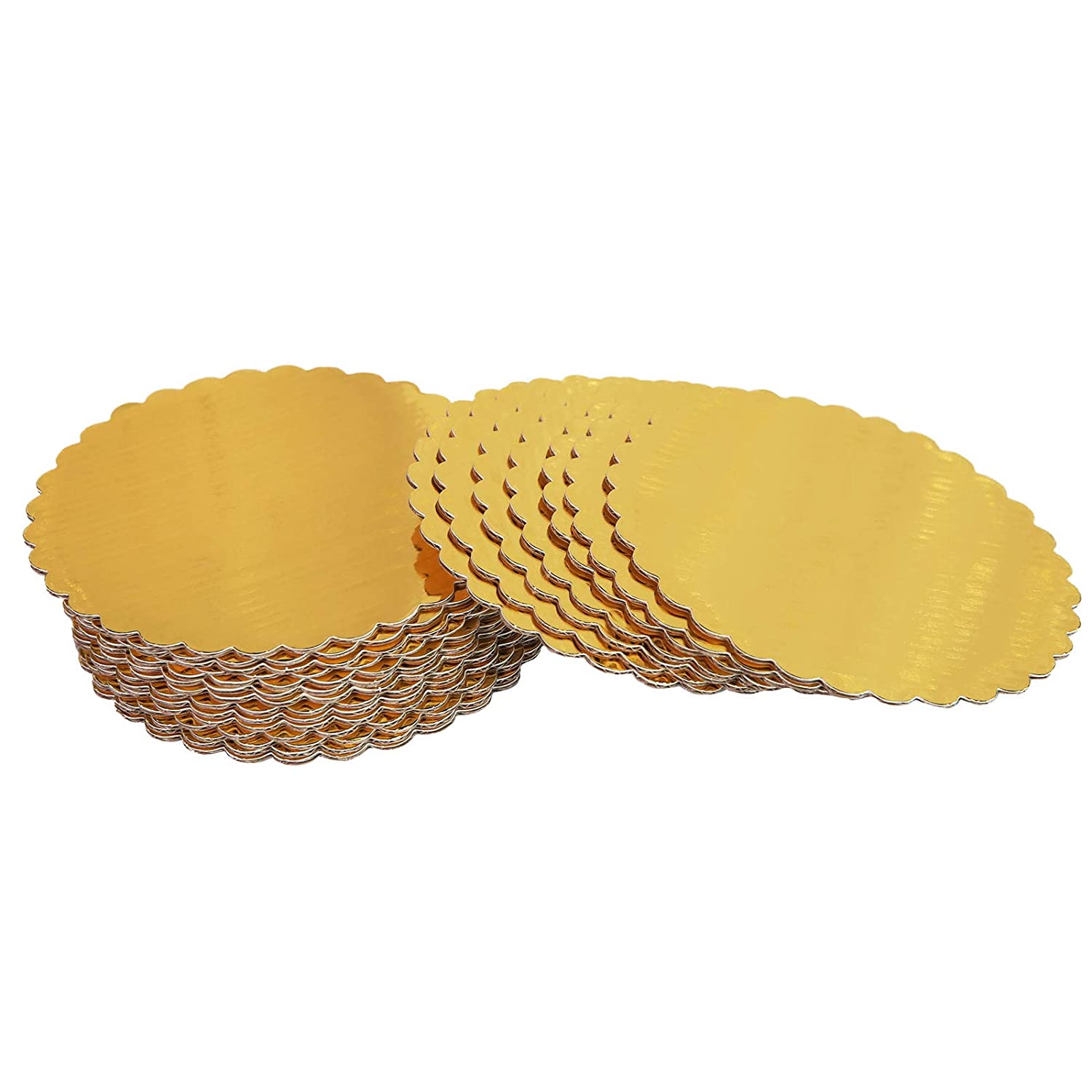 10PCS Gold Cakeboard Round,Disposable Cake Circle Base Boards Cake Plate Round Coated Circle Cakeboard Base