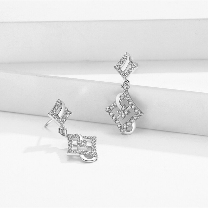 Sodrov 925 Zilveren Sieraden Stud Oorbellen Voor Vrouwen Vorm Aaa Zirkoon Zilveren Oorbellen