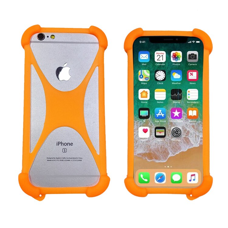 Universele Telefoons Bumper Zachte Elastische Siliconen Case Voor Elefoon Soldaat/Trunk Cover Voor Elefoon U/U Pro: Oranje