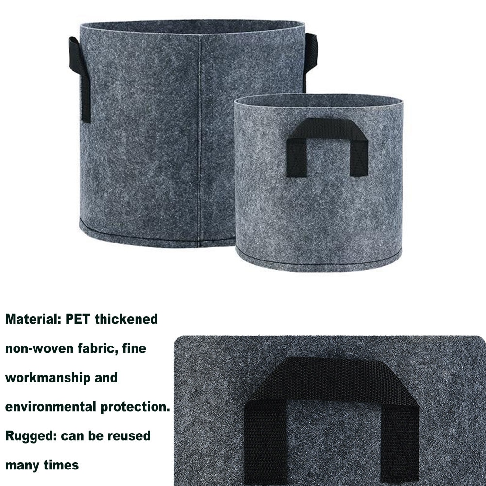 Portable Grow Bags Garden Plants Growth Seedling Pots Fabric Eco-Friendly Aeration For Greenhouse Agriculture Vegetable Tools