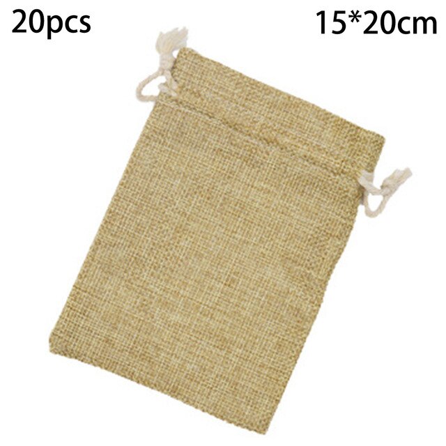 Pouch bag Drawstring Wedding Storage Container Kit Hessian Makeup: 15 20cm