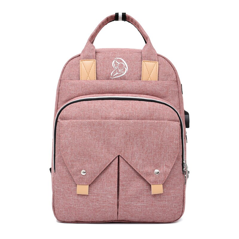 Neue Stil frauen Mama und Baby Pflege Mommy Bag Multi-funktionale Licht Rucksack Große Kapazität Hand windel Tasche: Pink