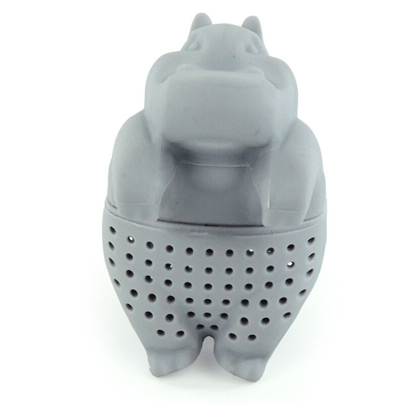 Herbruikbare Hippo Shaped Thee-ei Siliconen Theezeefje Koffie Herb Filter Lege Thee Zakken Losbladige Diffuser Accessoires