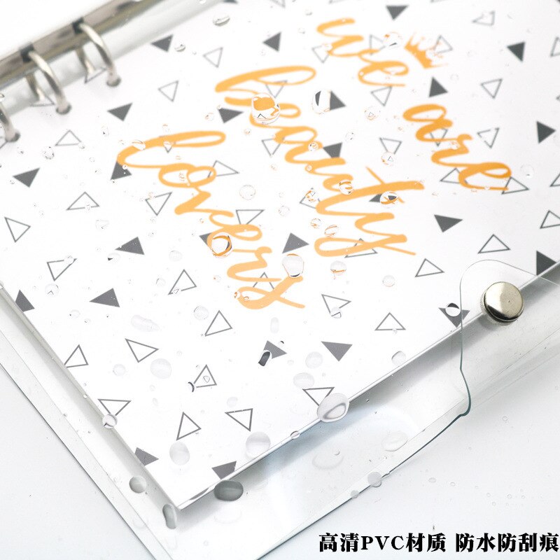Six-hole Binder A6 Loose-leaf Book Glitter Notebook Transparent Cover Pvc Office Stationery Supplies Folder Desk Organizer