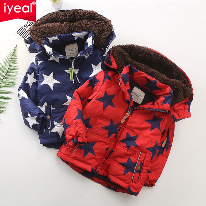 Iyeal Kids Jongens Jassen Winter Kind Jassen Peuter Dikke Fleece Voering Warm Hooded Jas Voor Kids Kinderkleding Bovenkleding