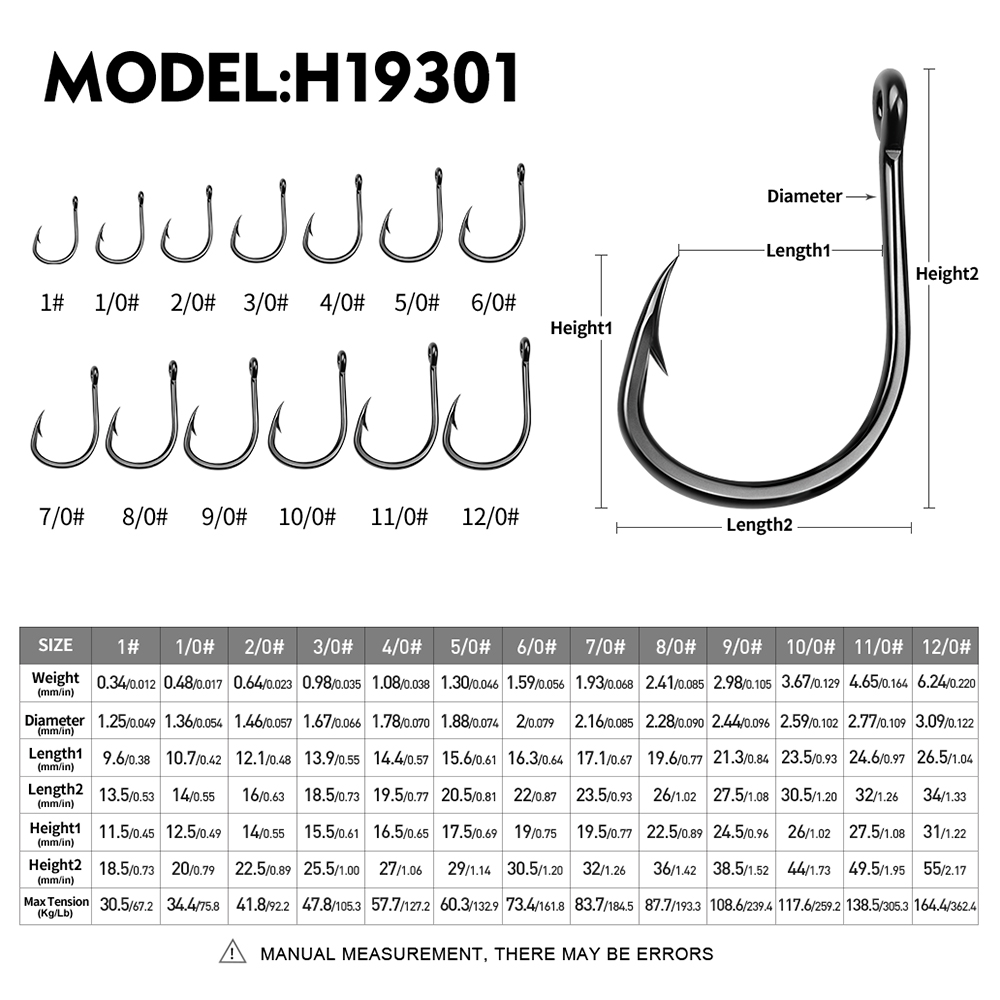 PROBEROS 10 pièces/lot hameçon en acier à haute teneur en carbone épais Lron crochet avec hameçon barbelé pour Haihu rivière accessoires de matériel de pêche