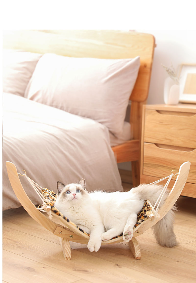Warme houten fleece kattenhuis, bed, hangmat, schommelbed, kattenspeelgoed, huisdiermeubel