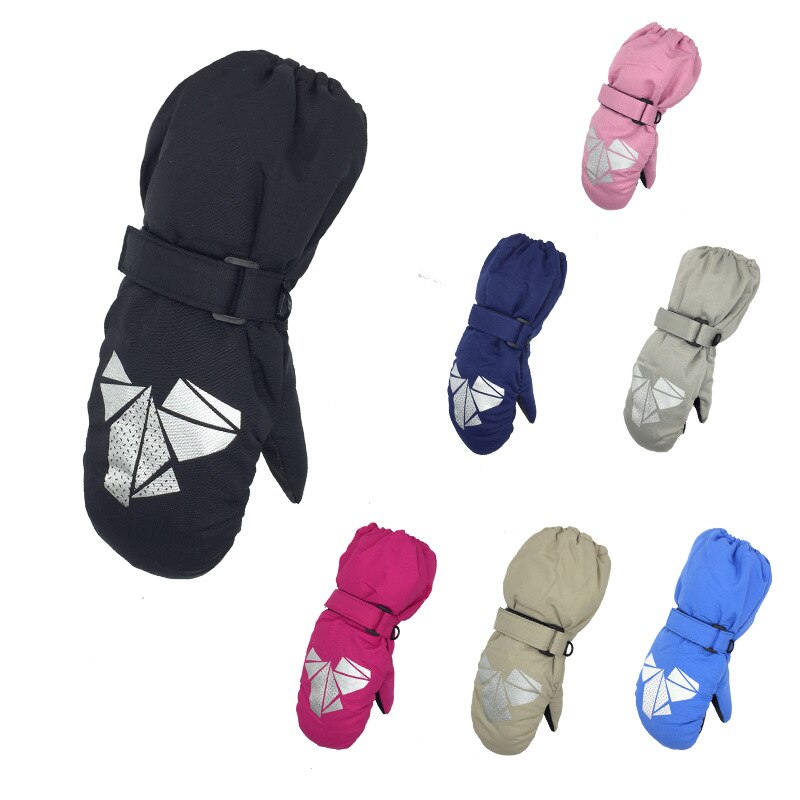 Guantes largos de dedo completo para invierno para niños y niñas, mitones para chicas, de terciopelo, cálidos, para deportes al aire libre, 5-9 años