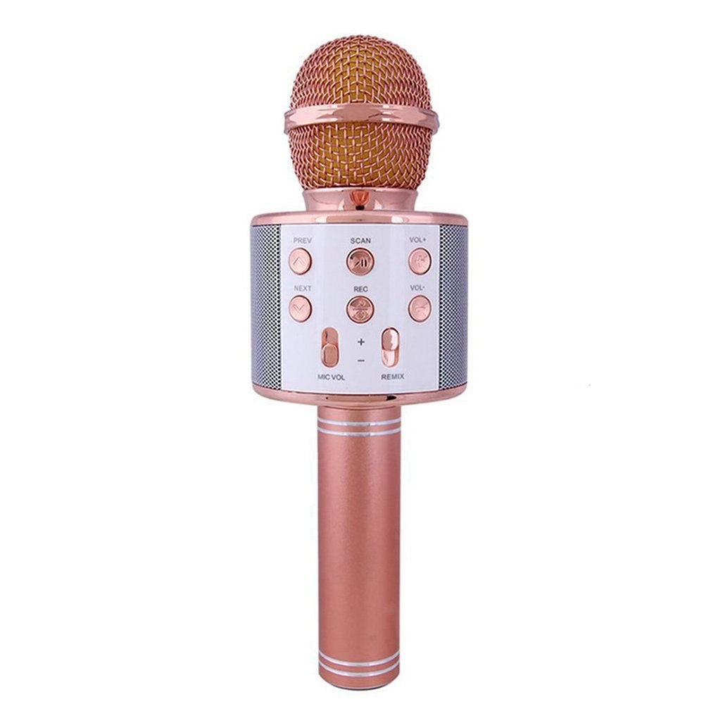 Wireless Microphone Condenser Karaoke Mic Stand Radio Mikrofon Studio Recording Studio Mic Machine: Rose Red