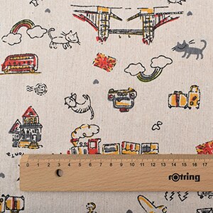 Chainho, kaffefargeserie, trykt bomullslinstoff til gjør-det-selv quilting og sy sofa, bordklær, gardin, veske, putemateriale: D 1 stk 50 x 150