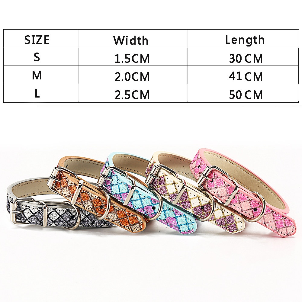 Hundehalsbånd til små store hunde pu læder hundehalsbånd justerbart plaid rhinestone halsbånd til hunde tilbehør kæledyr produkter hvalp