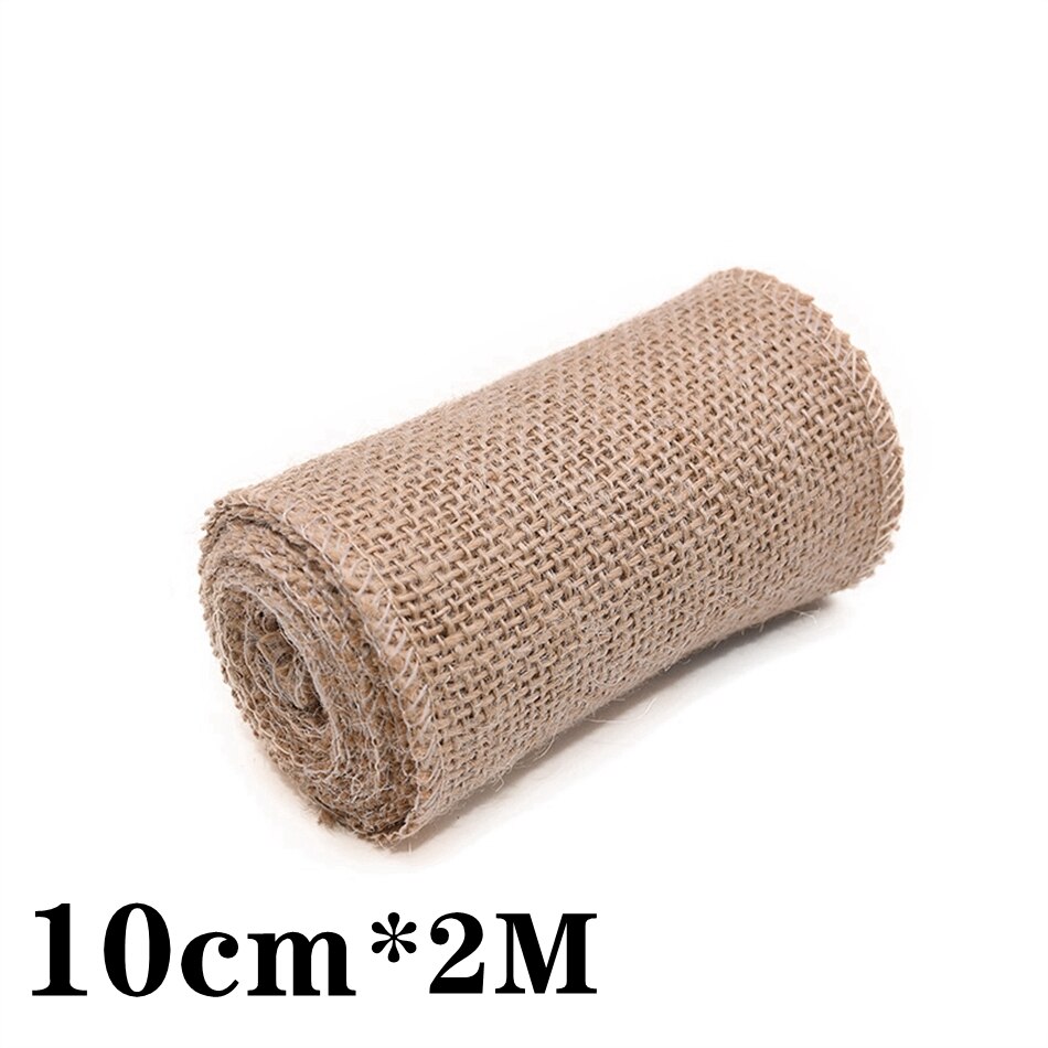 5M 6mm-50mm Natürliche Jute Band Bogen Handwerk DIY Jahrgang Jute Sackleinen Stoff Geschenkpapier NäHenne Party Hochzeit Weihnachten Decortion: transparent