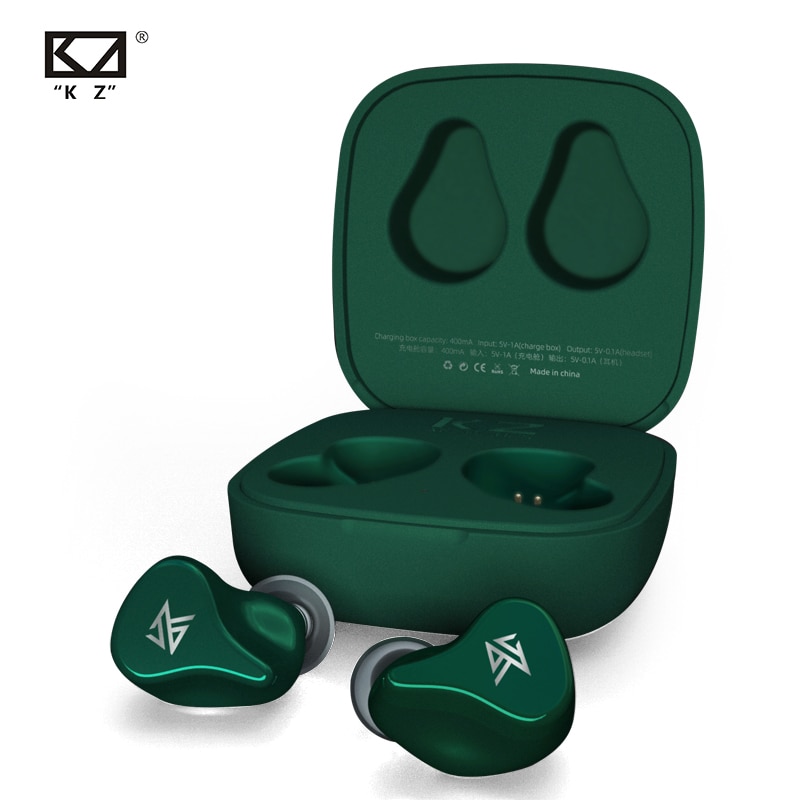Kz  z1 tws bluetooth  v5.0 øretelefoner dual magnetiske dynamiske øretelefoner touch control støjreduktion i øretelefon