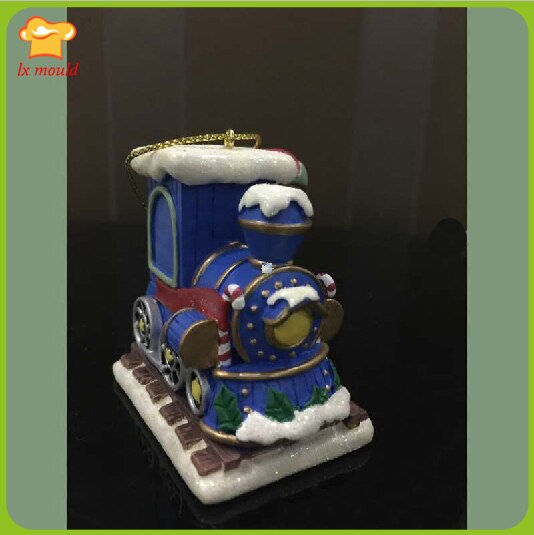 Tomte att öppna tåg kan göra silikonform lera klistermärken ljus tvål jultårta dekoration
