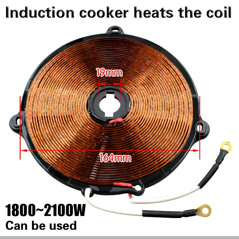 Induktionskomfur spole madlavningskomponent opvarmning 1800w-2100w 220v elektromagnetisk ovn varmespole diameter 164mm