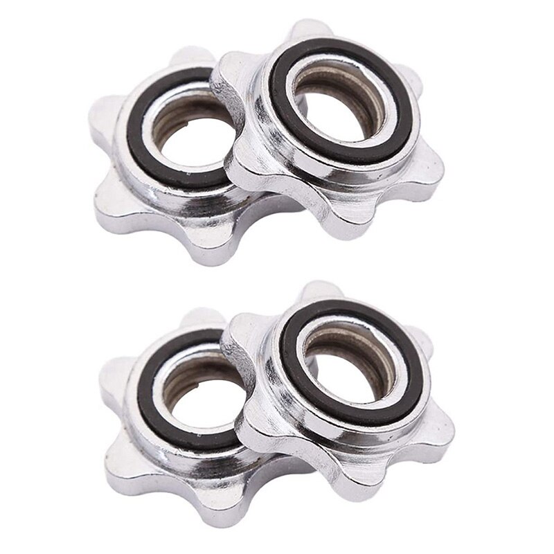 4 Stuks 2.5Cm Gewicht Bar Klemmen Dumbbell Barbell Klemmen Casting Slot Hex Noten Voor Gewichtheffen Fitness Gym Crossfit: Default Title