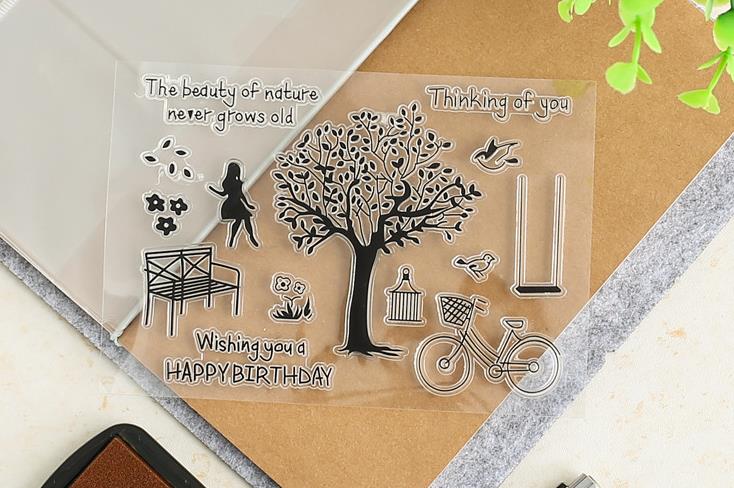 city Street tree Clear Stamp DIY Silicone Seals Sc... – Vicedeal