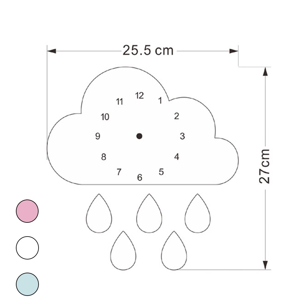 Kids Slaapkamer Wandklok Leuke Cloud Raindrop 3D Wandklokken Voor Kinderkamer Klok In De Nursery Houten Duurzaam Kind home Decor