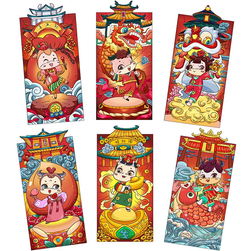 6Pcs Lucky Envelope Chinese Year CNY Red Packet Angpao Hong Bao: 7