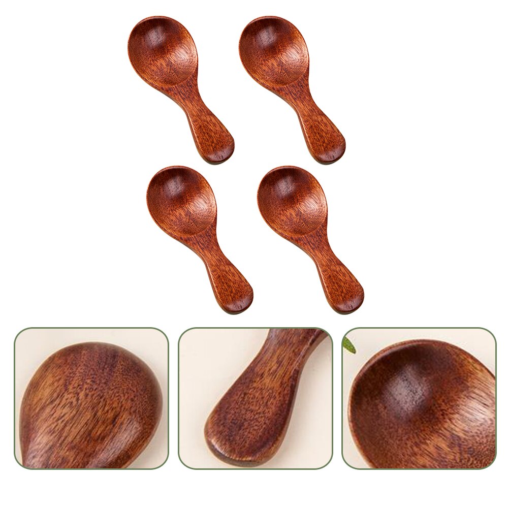 4 Stuks Houten Dessert Lepels Kinderen Houten Lepels Houten Meel Lepels Mini Houten Lepels