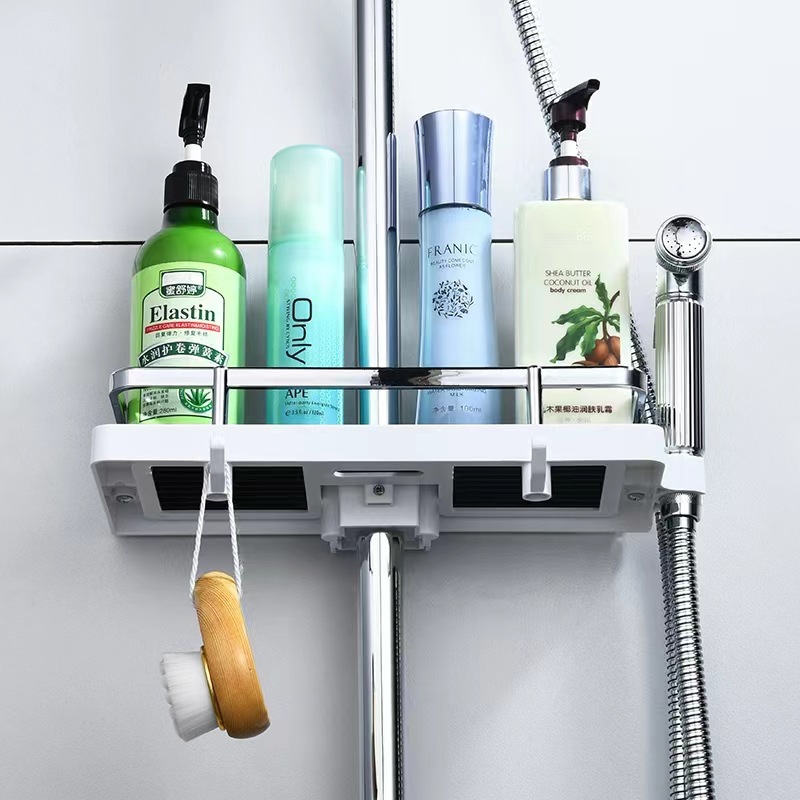 Badkamer Douche Opbergrek Organizer Geen Boren Hefstang Douchekop Houder Douchegel Shampoo Lade Houder Paalplanken