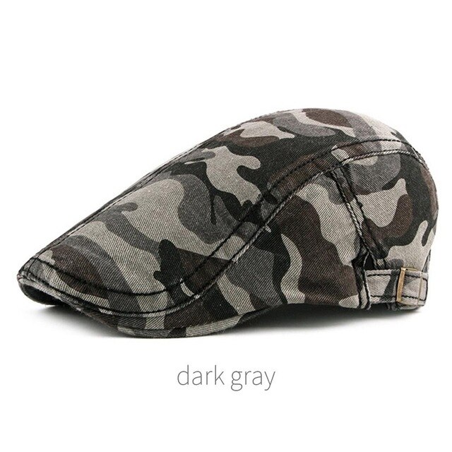 Rijpet katoenen hoed muts unisex retro stijl coole zonbescherming rijden warme veelkleurige hoeden krantenjongenspetten outdoor: Grijs