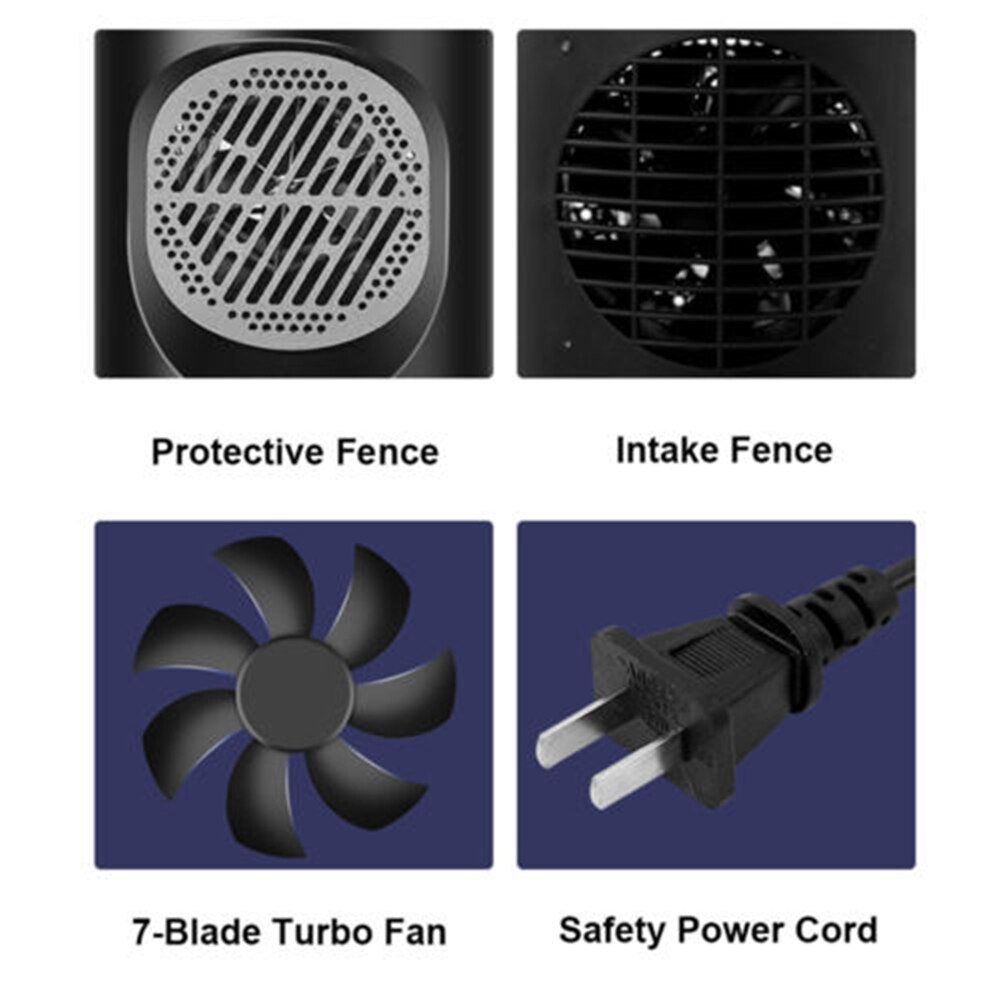 Mini Heater Touchscreen Desktop Heaters For Office Home Bedroom Warm/Cold Wind Overheat Protection