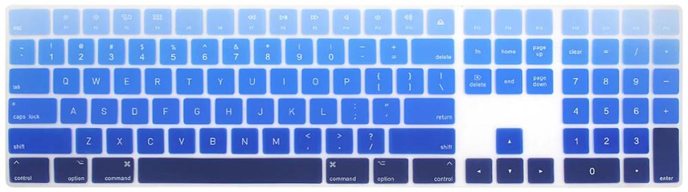 For Apple Magic Keyboard Magic Keyboard with Numeric Keypad MQ052LL/A A1843 Soft Silicone Skin Keyboard Cover: Gradient blue