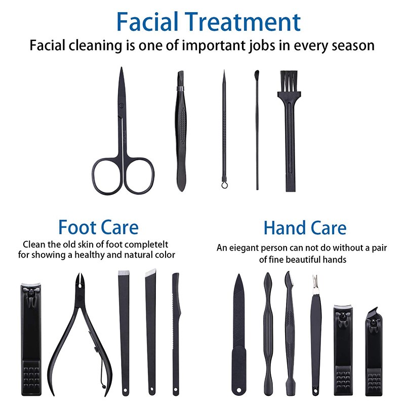 Ensemble de ciseaux de pédicure professionnels, coupe-ongles en acier inoxydable, crochet d'aigle, manucure Portable, ensemble d'outils de coupe-ongles, 4/12/16 pièces