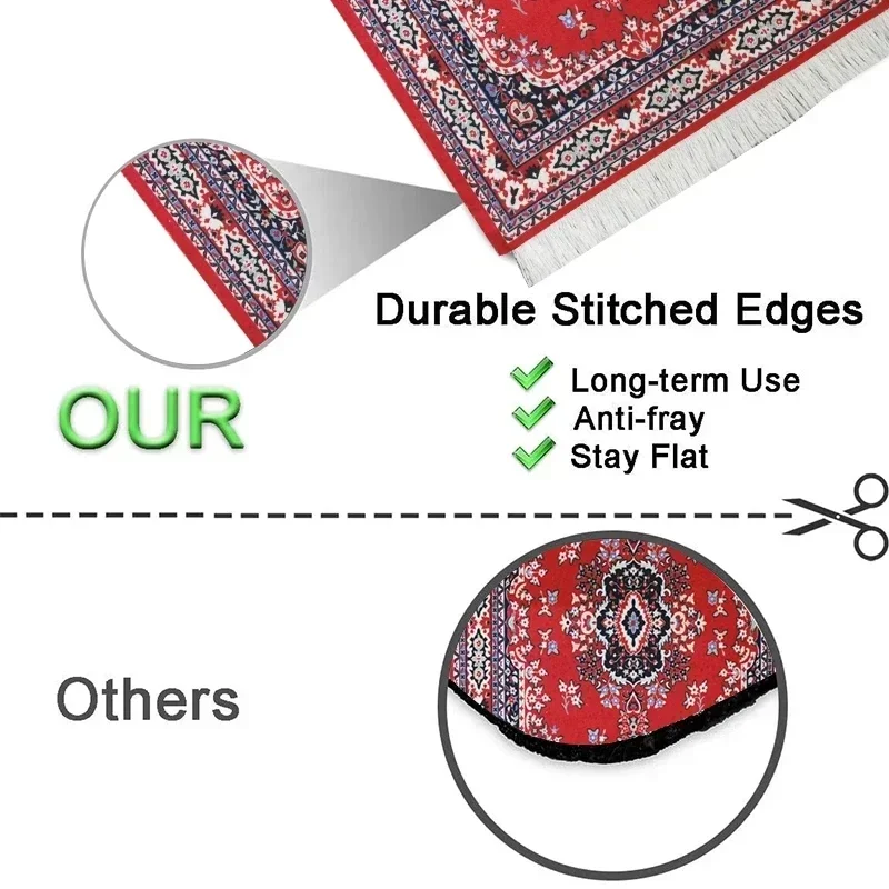 PC Mouse Pad Persian Mini Woven Rug Mat Mousepad Retro Style Carpet Pattern Cup laptop with Home Office Table Decor Craft table