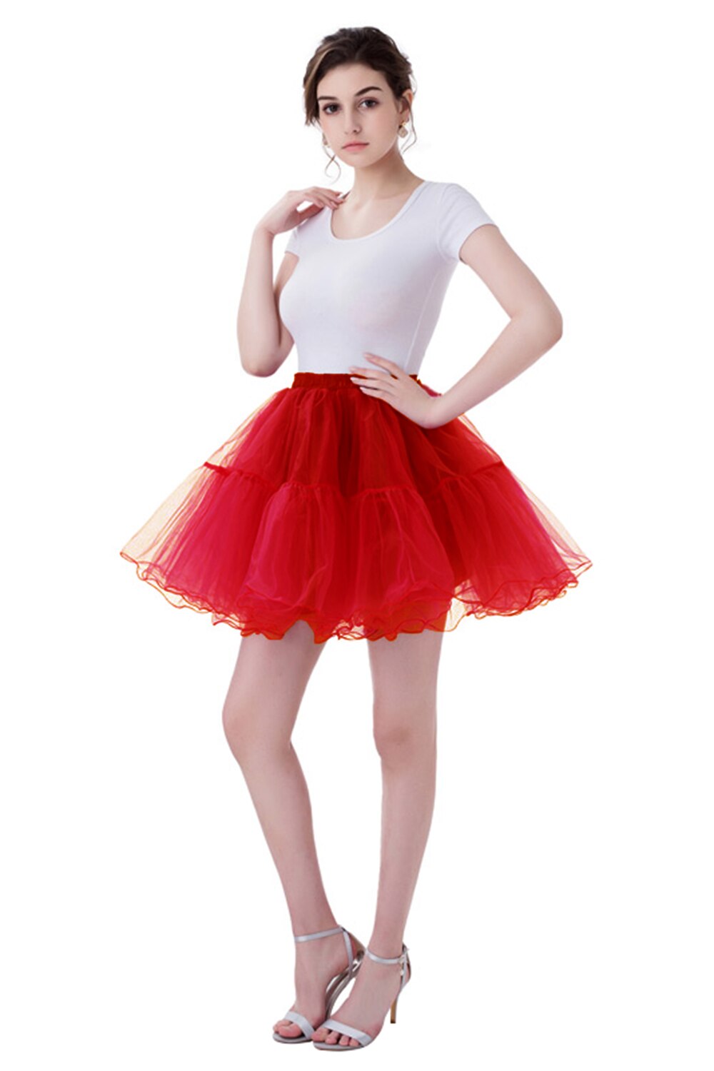 Jupon court Tutu en Tulle pour femmes, jupe-sous-jupe en maille plissée, robes de danse de Ballet, , en Stock
