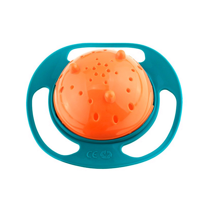 360 Roterende Baby Food Grade Plastic UFO Gyro Stijl Kom Ronde Lekvrij Anti-dumping Overloop Kinderen Voeden Fruit Draaitafel