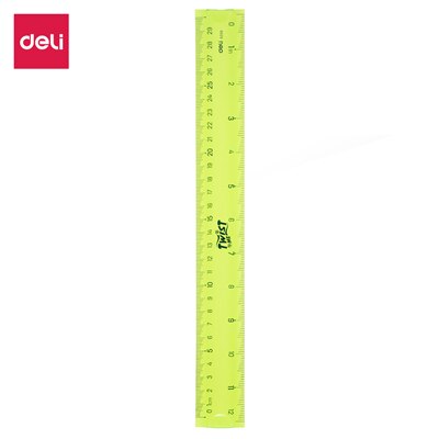 Deli-regla Flexible de dibujo escolar, regla Flexible de EcoPVC, 30cm, 3C, E6209: green