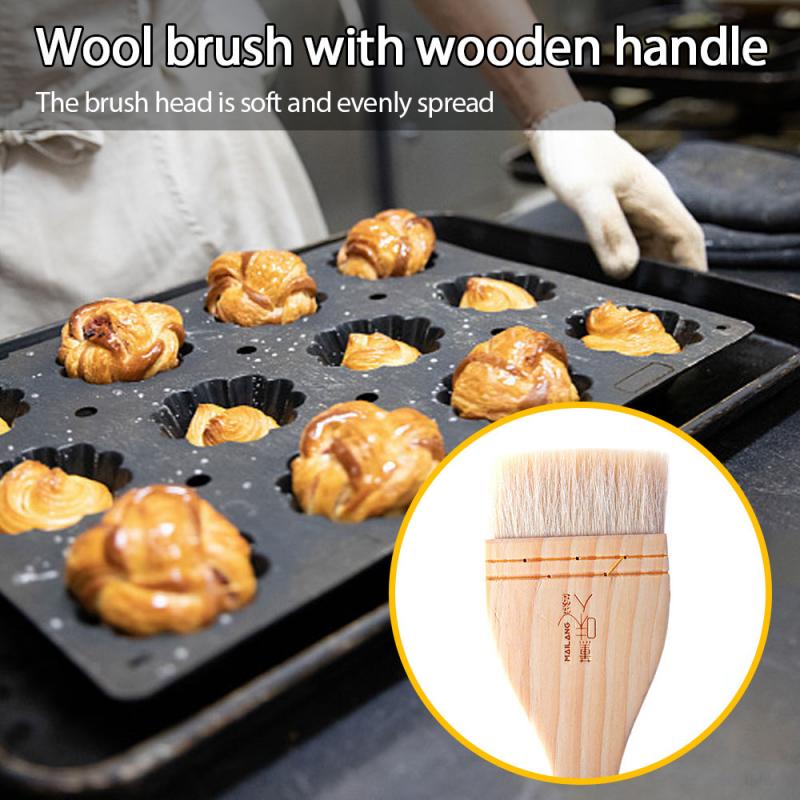 Bakselwerktuigen Houten Handvat Wol Borstel Barbecue Borstel Olie Borstel Maken Cake Biscuit Houten Handvat Borstel Keuken Accessoires