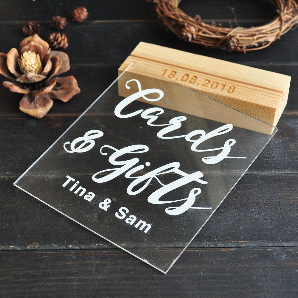 Table Sign For Wedding,Cards and Sign,Cards and Wedding Sign,Acrylic Wedding Sign