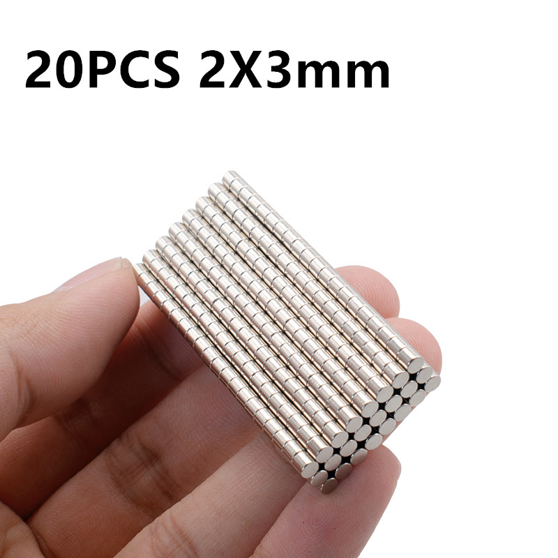 20 50 100PCS 2x1 2x2 2x3 2x5 2x10mm Magnet N35 Rare Earth Strong Neodymium Permanent Magnet: 20PCS  2x3mm