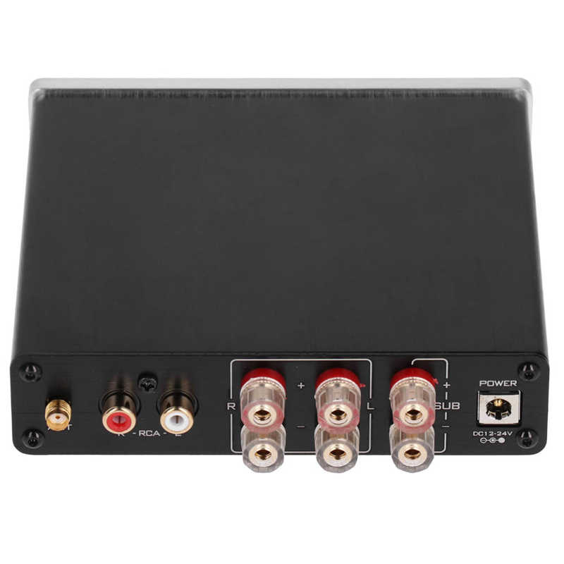 Digital Power Amplifier 100W DC12V-24V Aluminum Alloy Hi-Fi Stereo Audio High Power Amp for Home Speakers Large Heat Dissipation