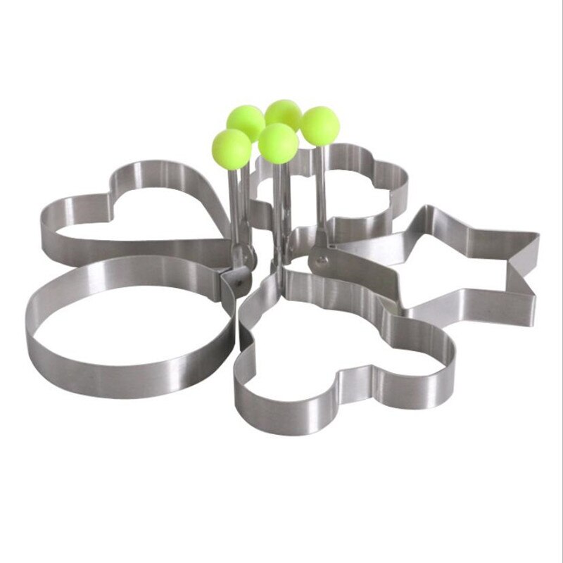 Set De 3 Moules à œufs En Inox Et Silicone - Pour œufs Frites, Omelettes, Anneaux, Rouge